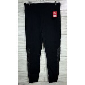 NWT Spanx Women's Perforated Faux‎ Leather Panel Legging Very Black Sz XL